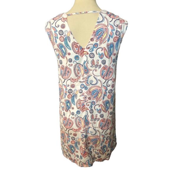 Loft paisley deep vee neck shift dress fully lined - Picture 9 of 12